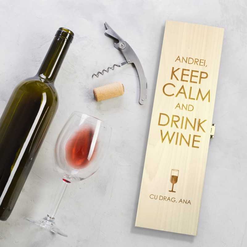 Cutie de vin personalizata – Keep calm