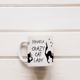 Cana personalizata – Crazy cat lady
