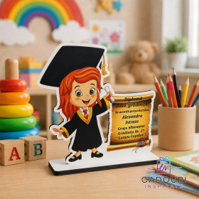 Trofeu Personalizat Absolvire Gradinita - Model Fetita