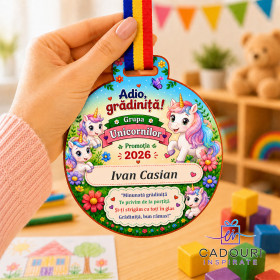 Medalie Personalizată Grupa Unicornilor - Adio, grădiniță!
