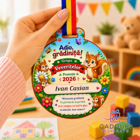 Medalie Personalizată Grupa Veveritelor - Adio, grădiniță!