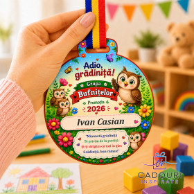 Medalie Personalizată Grupa Bufnitelor - Adio, grădiniță!
