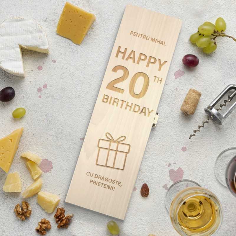 Cutie de vin personalizata – Happy birthday gift